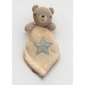 Babygear Baby Gear White Blue Grey Bear Star Security Blanket Plush Toy Lovey